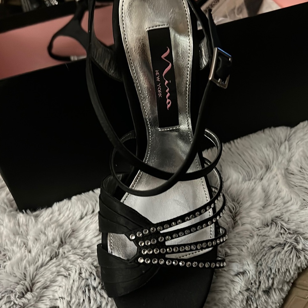 Nina black Rhinestone sandals